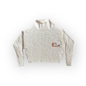 Cyrus Textured Turtleneck Sweater Cream | Size S | NWT